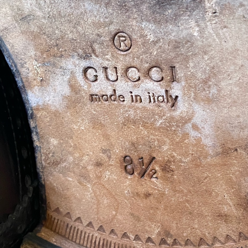 Gucci black leather brogues with buckles size EU8.5 or US10 with box - Picture 10 of 13